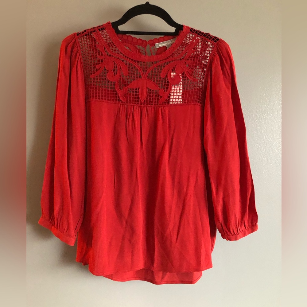 NWT Anthro Daniel Rainn Red Blouse - Picture 2 of 7